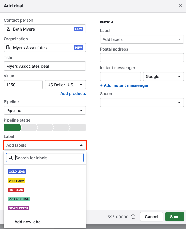 Deal labels Knowledge Base Pipedrive